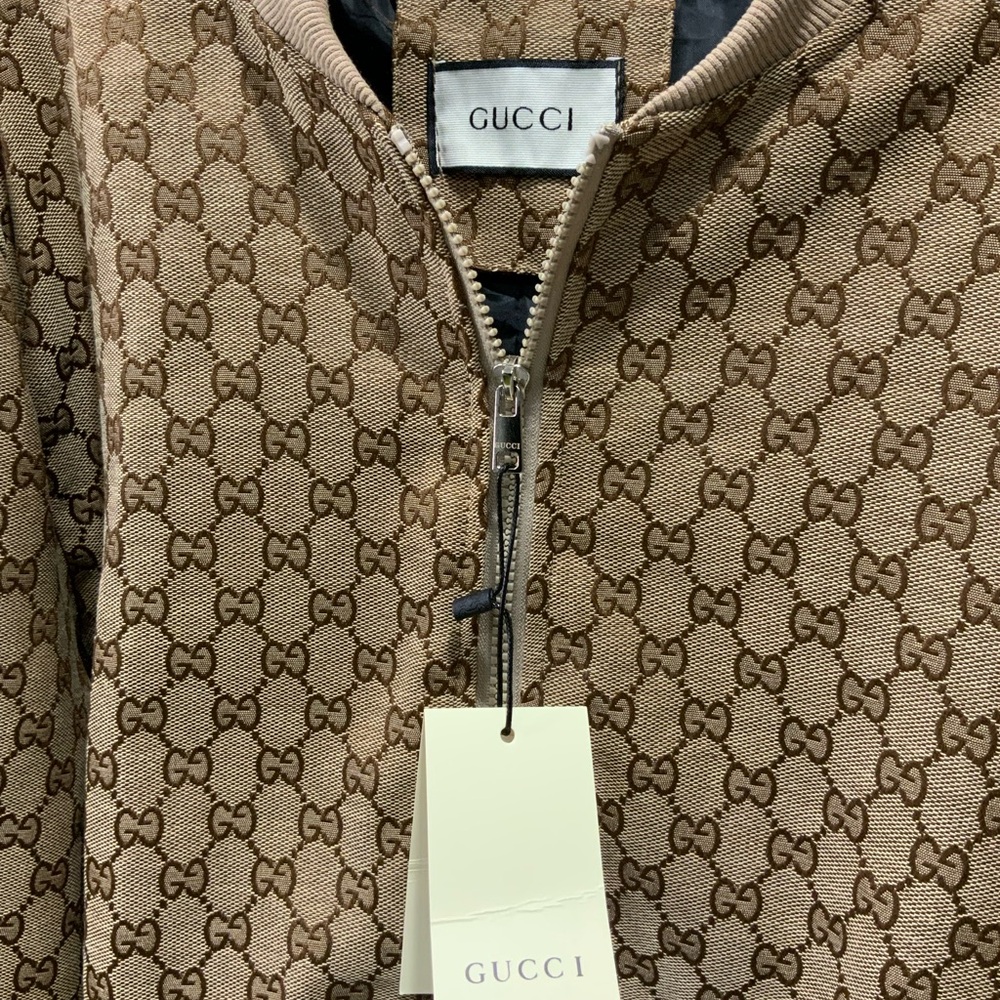 Gucci Beige Monogram Patterned Apparel